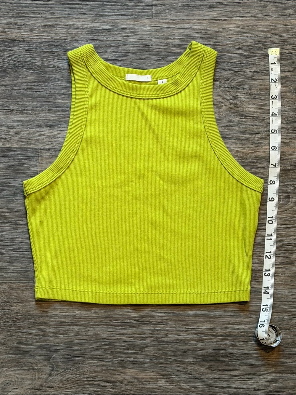 Gu Uniqlo Ribbed Crop Tank Top - Lime